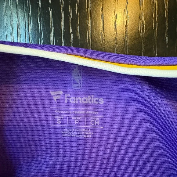 Official Lakers Fanatics Purple Jersey Yellow and White Trim - Picture 3 of 3